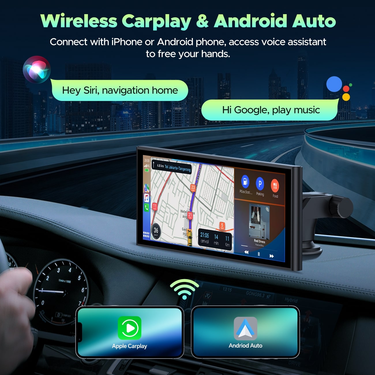 Pantalla CarPlay Lamtto RC14 9,26" con Dash Cam 4K