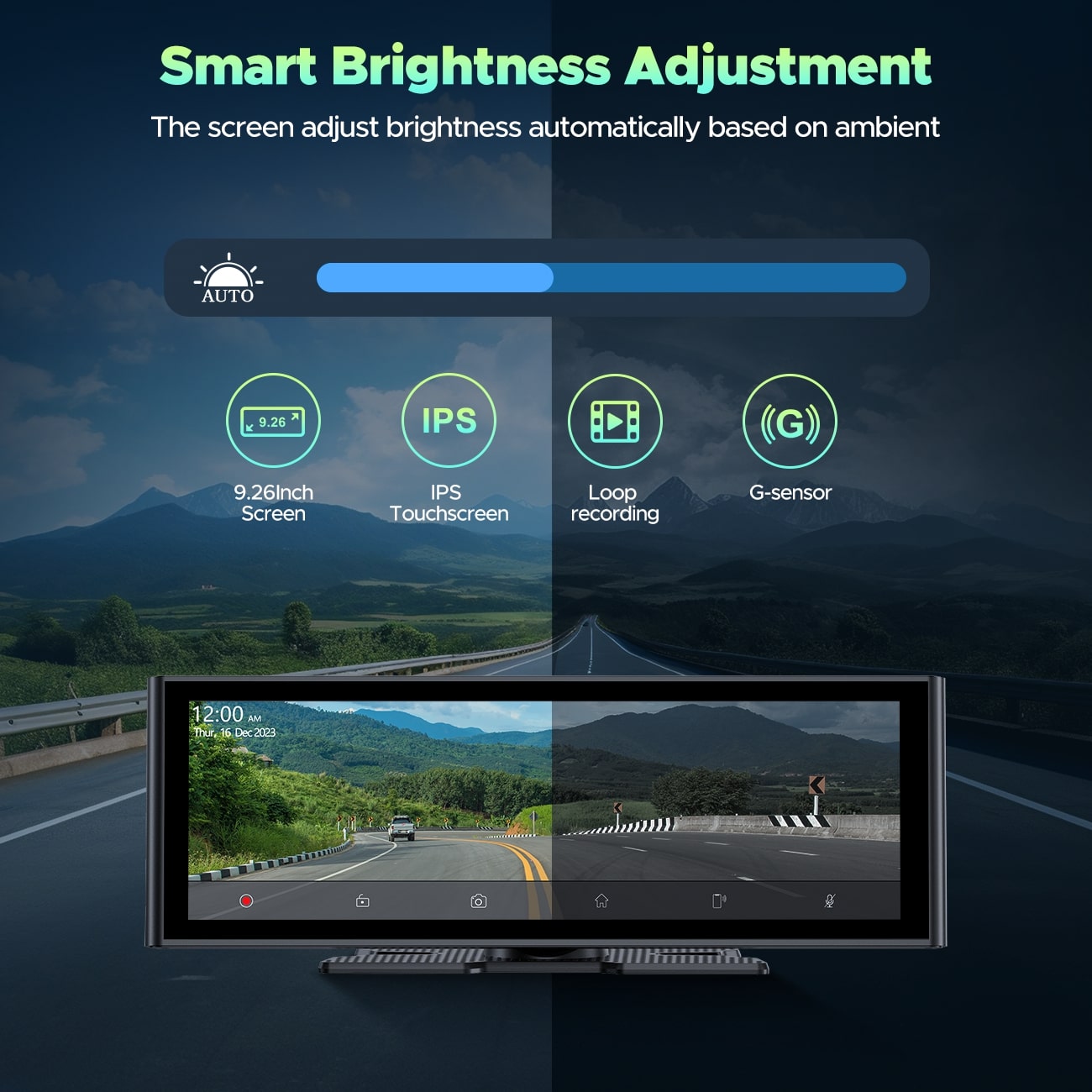 Pantalla CarPlay Lamtto RC14 9,26" con Dash Cam 4K