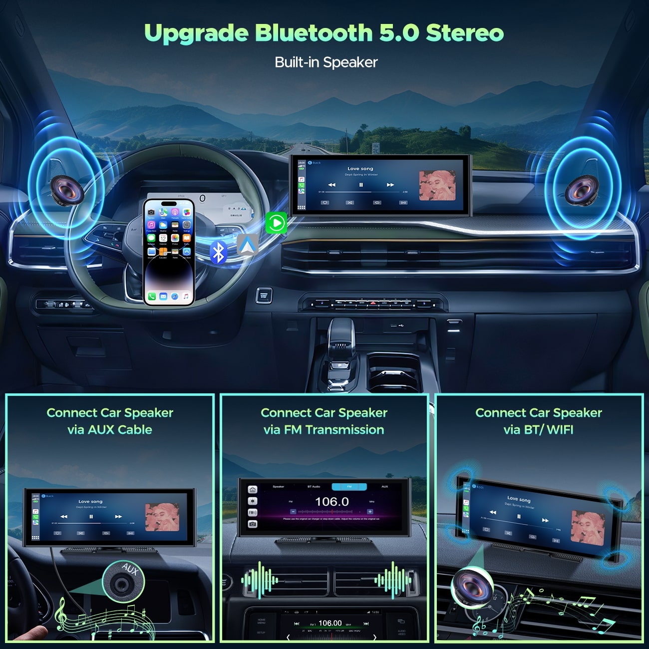 Pantalla CarPlay Lamtto RC14 9,26" con Dash Cam 4K