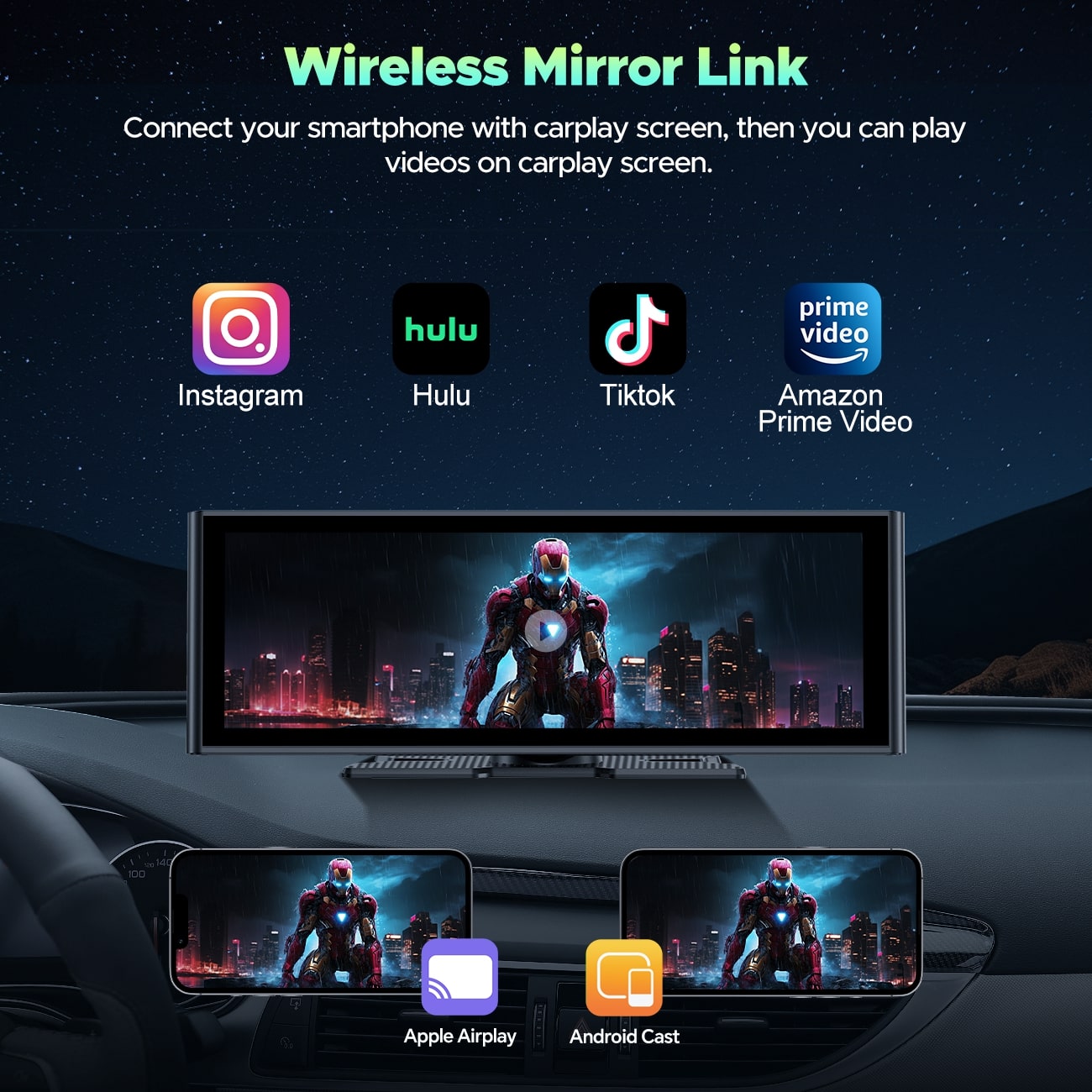 Pantalla CarPlay Lamtto RC14 9,26" con Dash Cam 4K